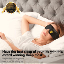 Load image into Gallery viewer, Sleep Monkey Luxury Silk Sleep Mask with Cooling Gel Inserts and Ear Plugs Kit - Award-Winning Sleeping Mask for Best Night Sleep-Sleep Monkey