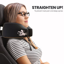Load image into Gallery viewer, Flying Monkey Luxury Travel Pillow Airplane Kit with Earplugs & Eye Mask - Memory Foam Airplane Pillow - Neck Pillow Attachment Straps - Neck Support