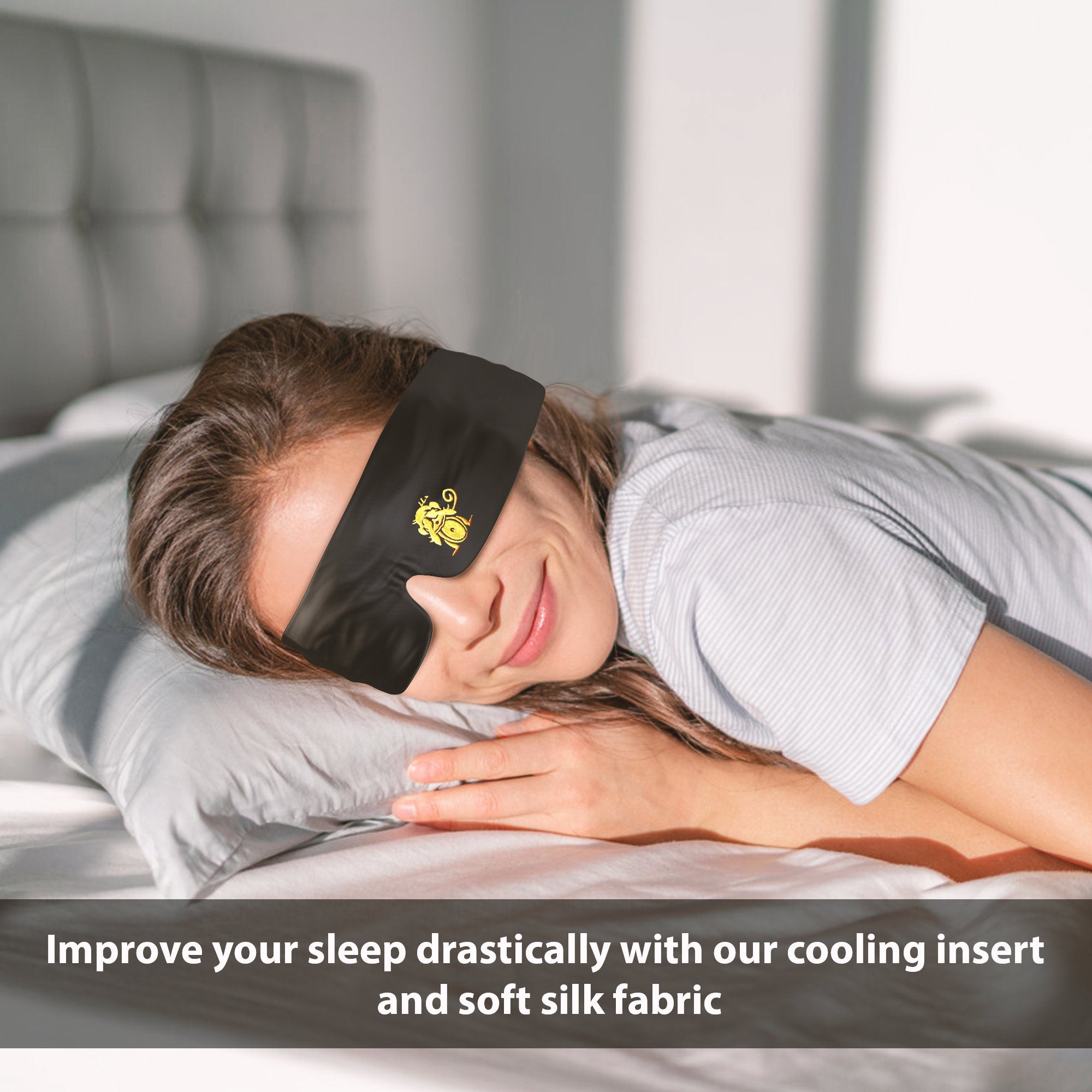 Slip Pure Silk Soft Sleep Mask with Elastic Band, Reusable, Peony